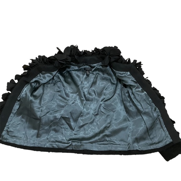 J Crew Collection Black Cascading Flowers Boucle Astrid Wool Jacket Coat 2 - Picture 6 of 9